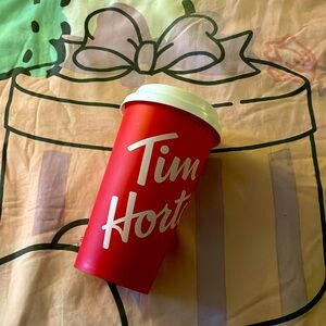 New Tim Hortons red and white Grande hot cold cup